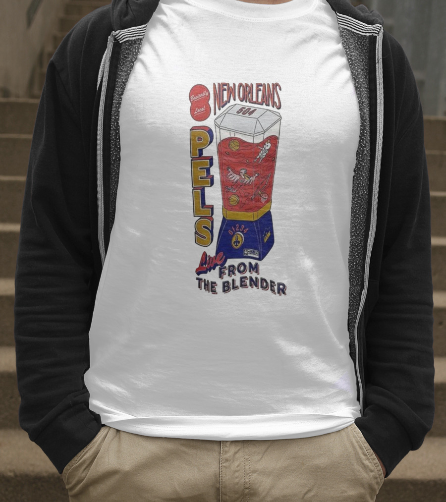 New Orleans Pels 504 Live From The Blender Basketball Basically Local T-Shirt