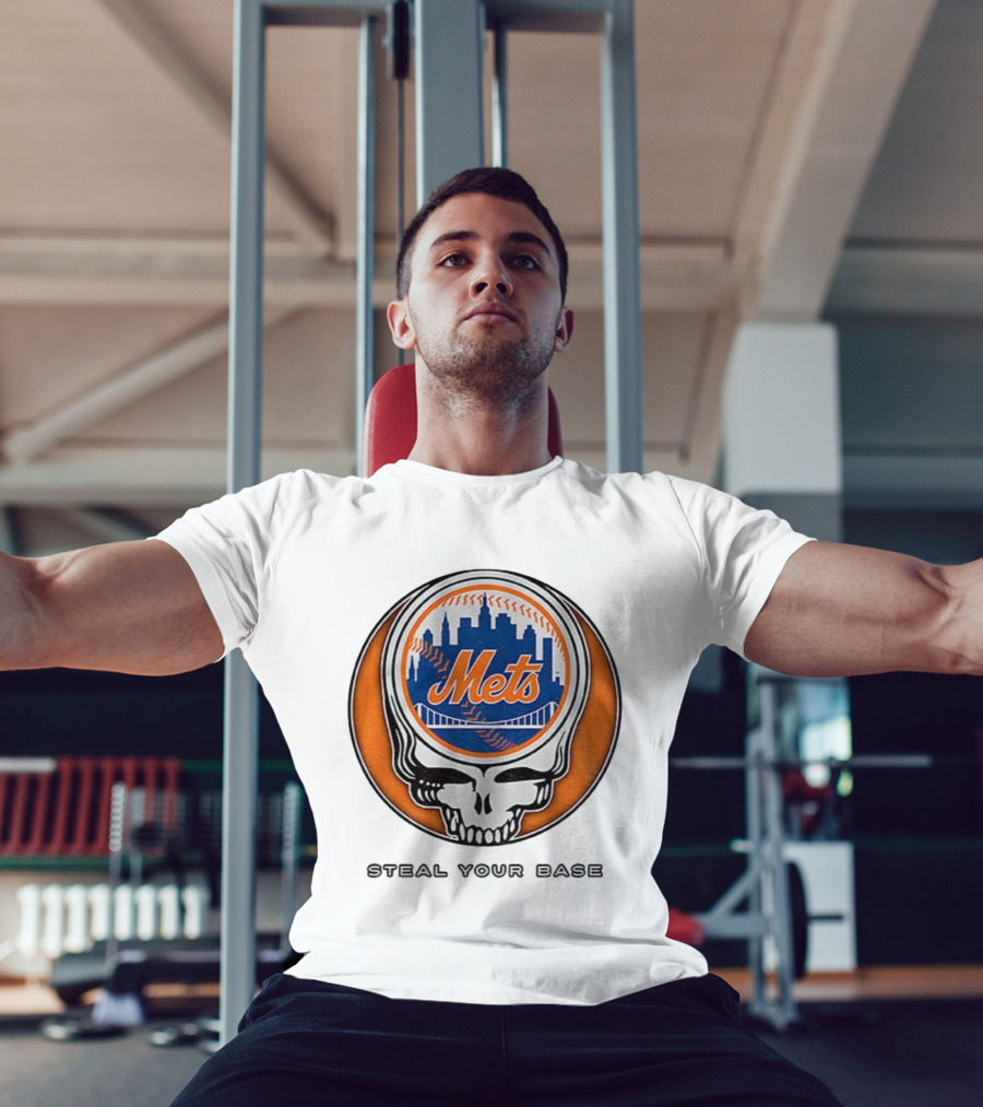 New York Mets Grateful Dead Steal Your Base MLB Skull T-Shirt