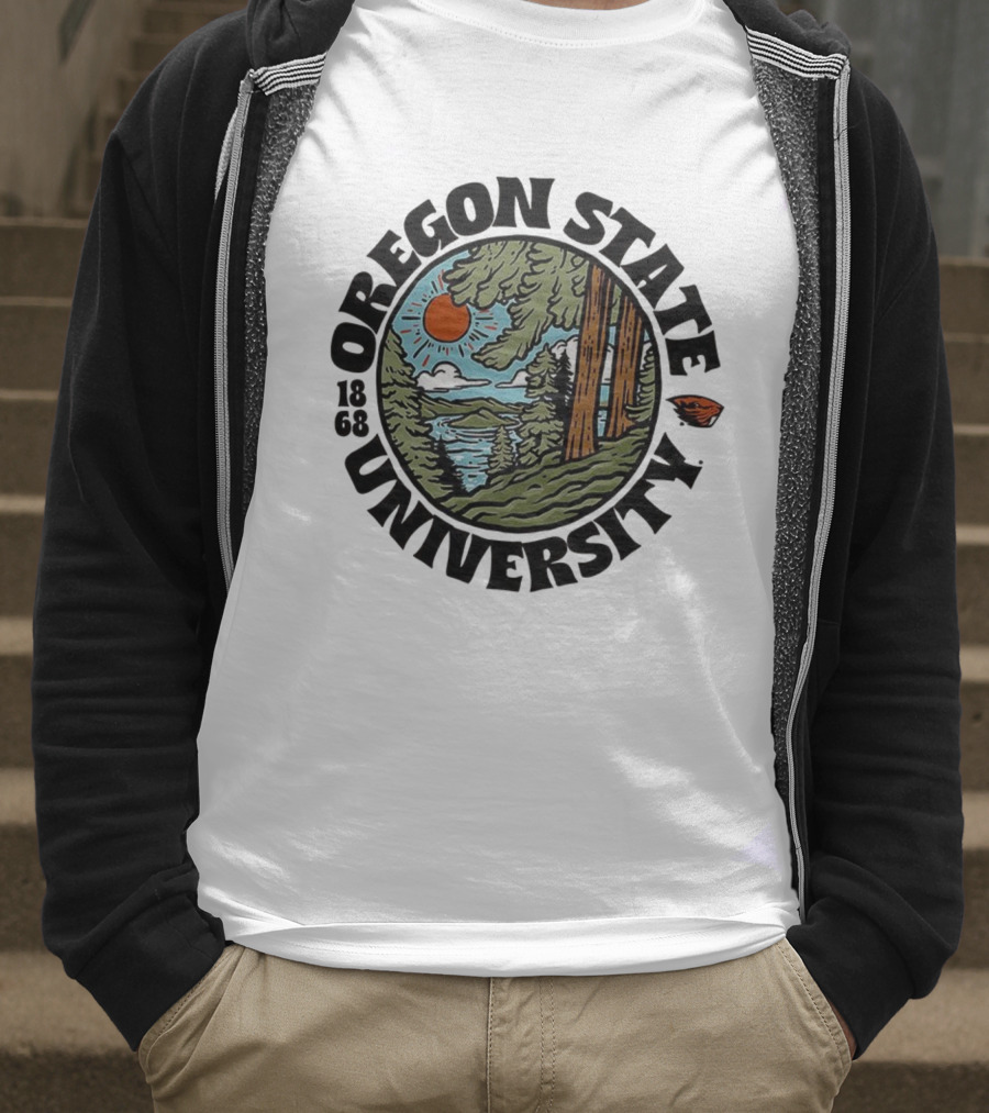 Oregon State University Beavers Football Est 1868 Scenic Landscape T-Shirt
