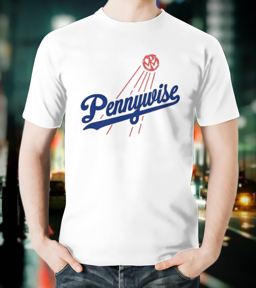 Pennywise Los Angeles Dodgers Collaboration Baseball Balloon T-Shirt