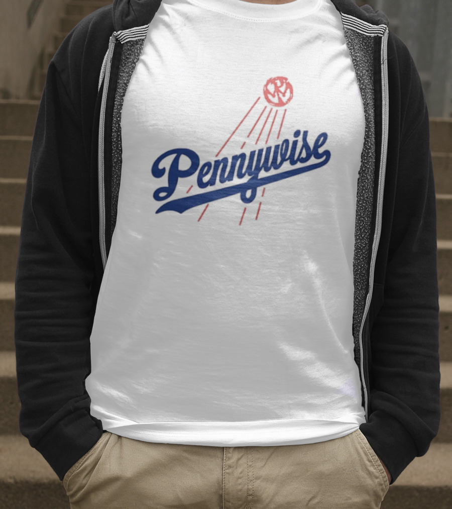 Pennywise Los Angeles Dodgers Collaboration Baseball Balloon T-Shirt