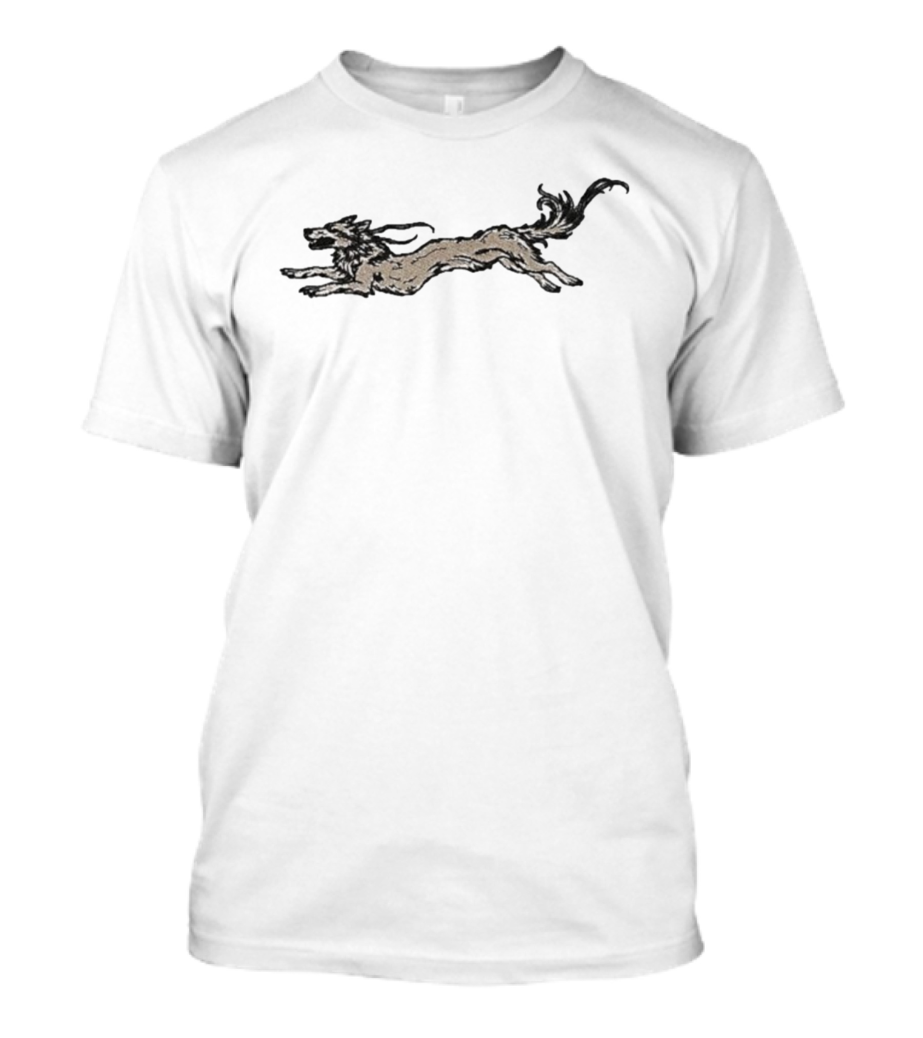 Pink Water Gun Wolf Running Vintage Style T-Shirt