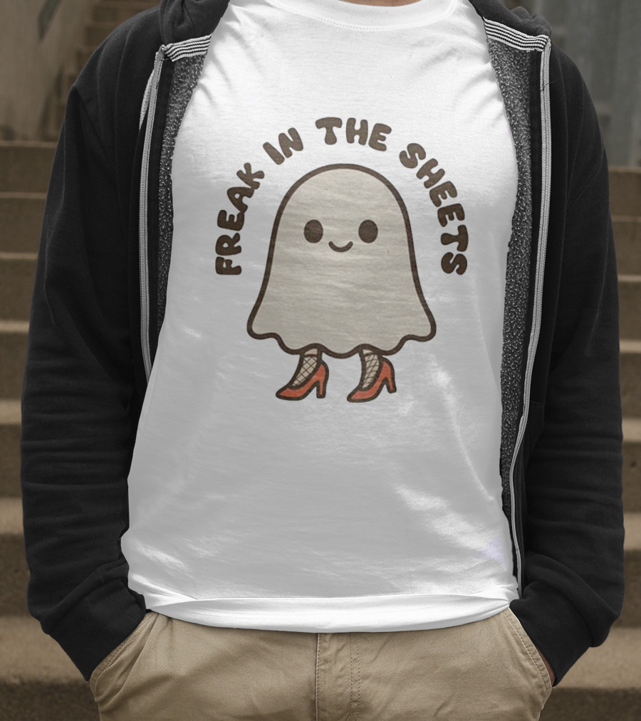 Freak In The Sheets Ghost With Fishnets And Heels T-Shirt