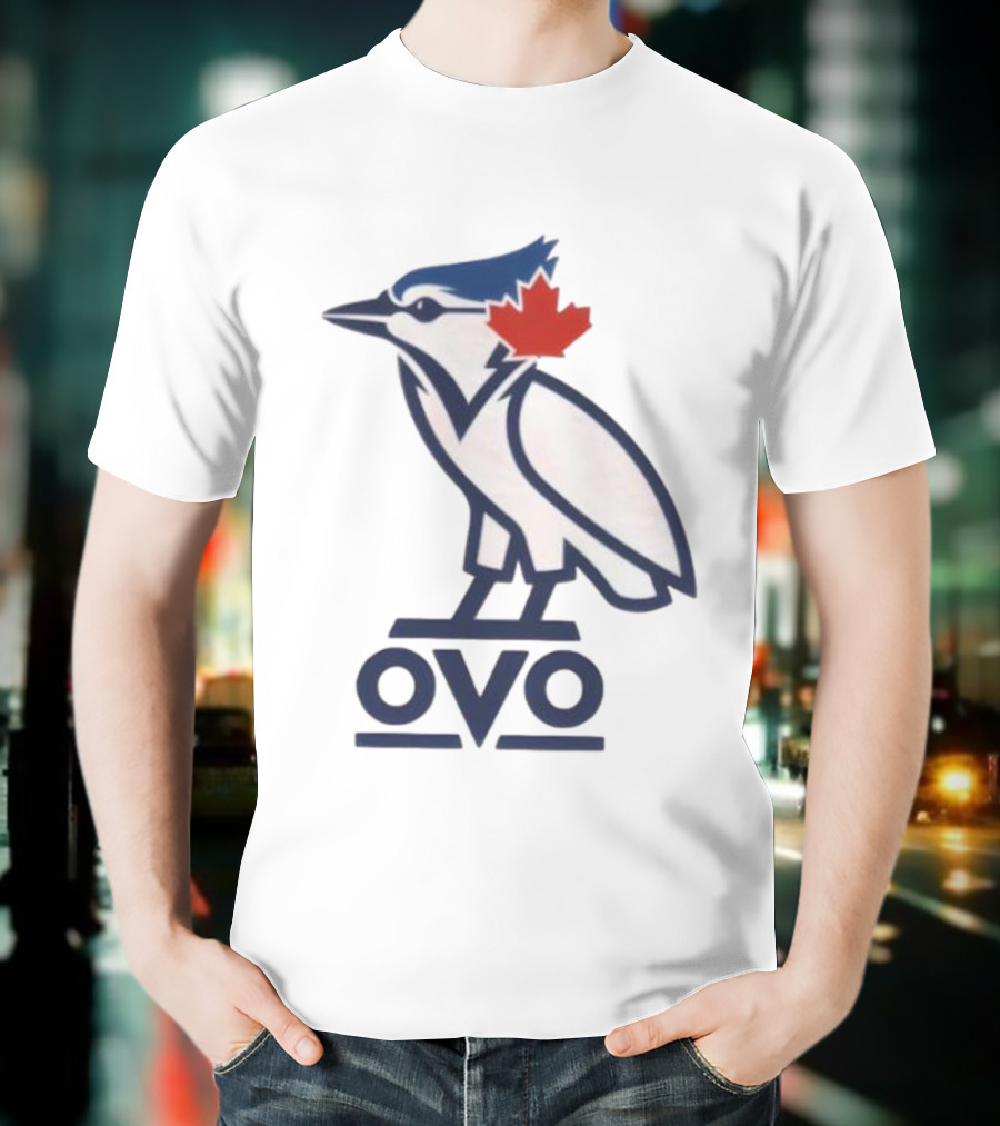 Toronto Blue Jays OVO Owl Maple Leaf Emblem T-Shirt