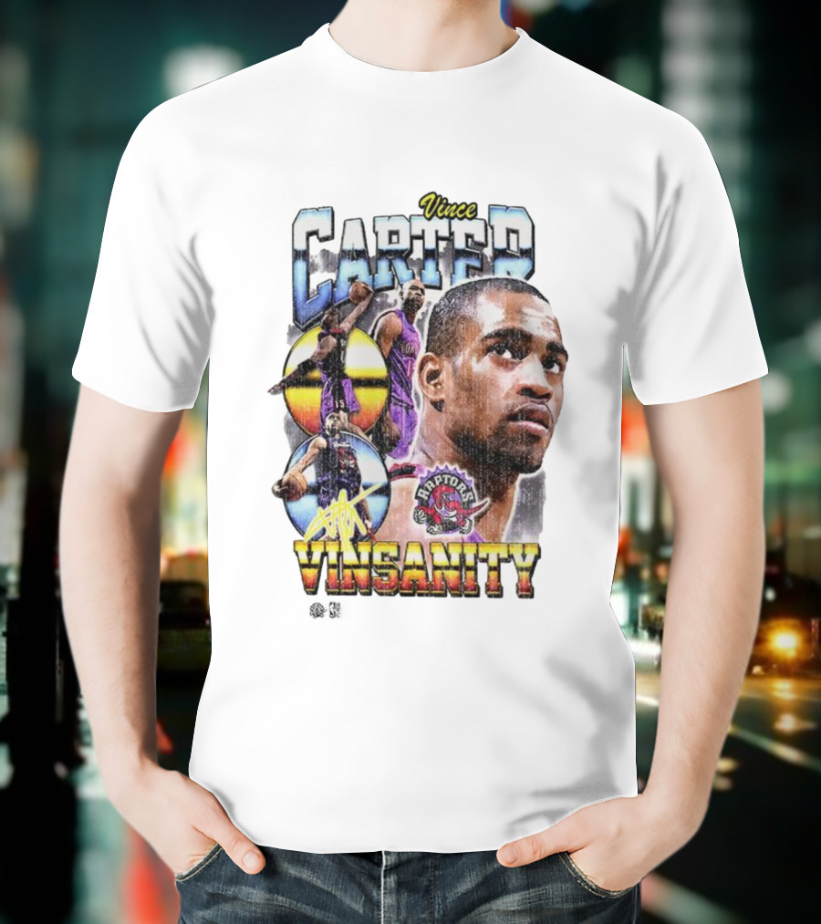 Vince Carter Vinsanity Raptors NBA Vintage Collage T-Shirt