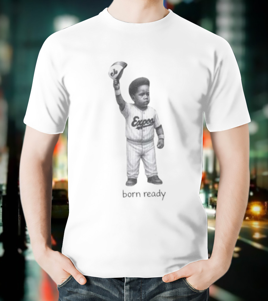 Born Ready Vladimir Guerrero Jr Baby Expos Baseball Cap Raised T-Shirt