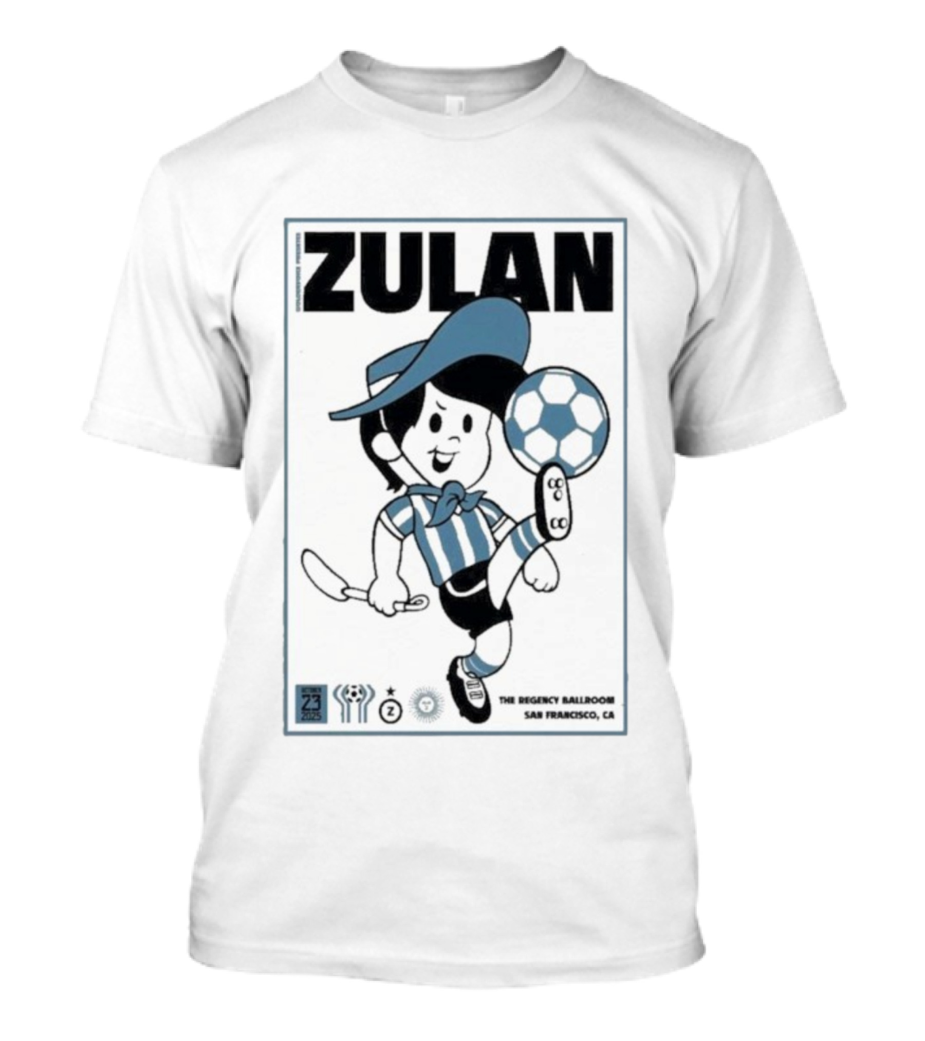 Zulan The Regency Ballroom San Francisco Oct 23 2025 Soccer Theme T-Shirt