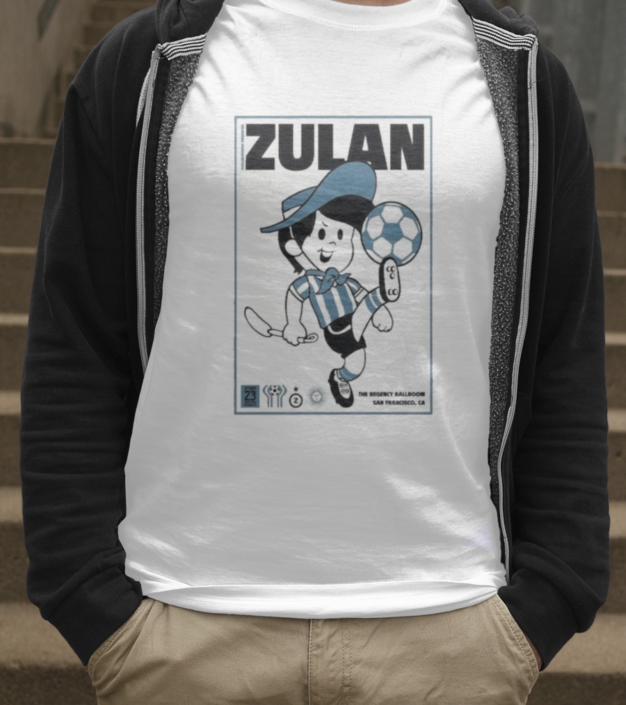 Zulan The Regency Ballroom San Francisco Oct 23 2025 Soccer Theme T-Shirt