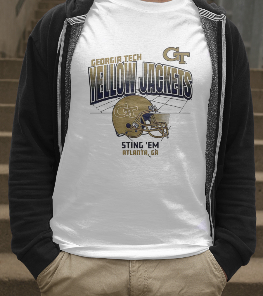 Georgia Tech Yellow Jackets GT Helmet Sting 'Em Atlanta GA T-Shirt