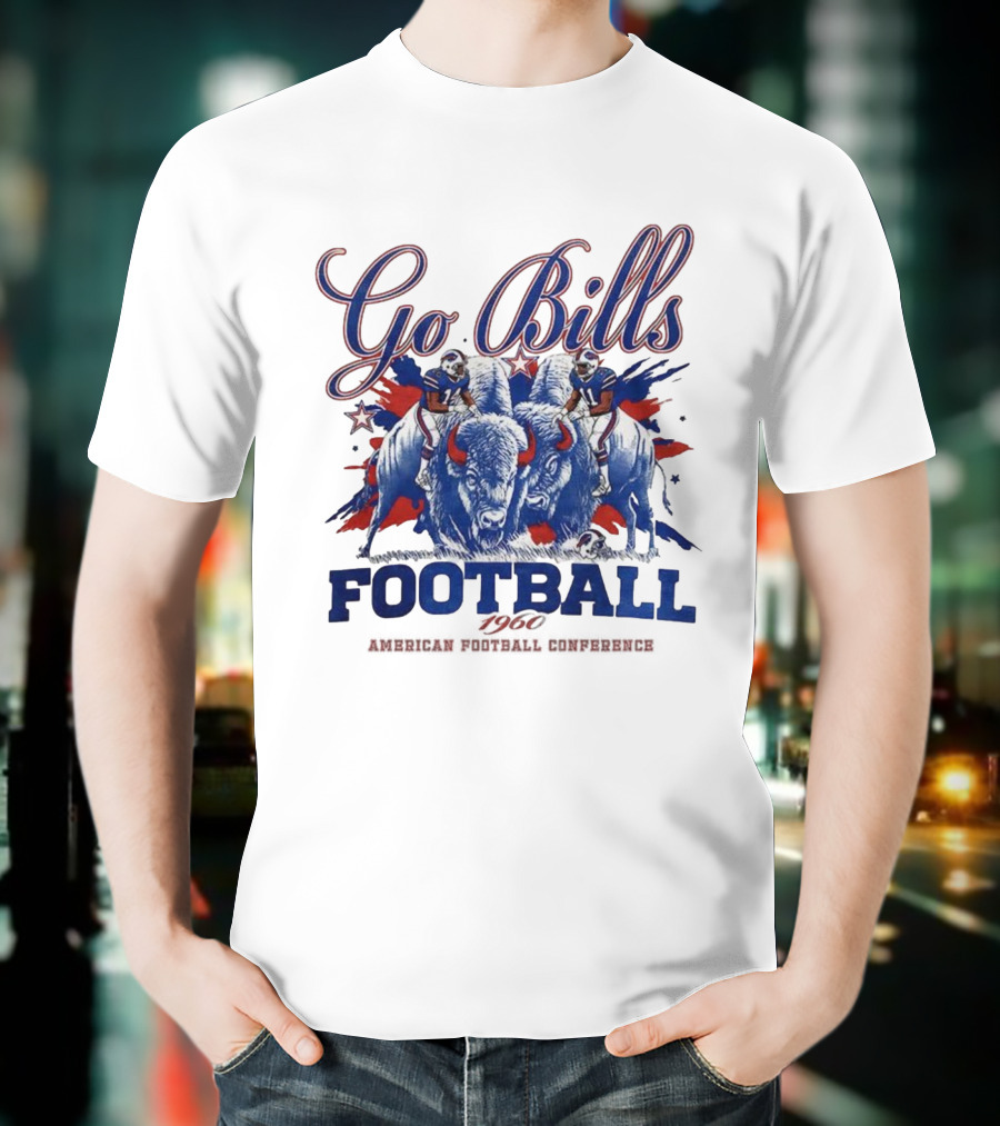 Go Bills Football Buffalo 1960 American Football Conference Vintage Athletes T-Shirt