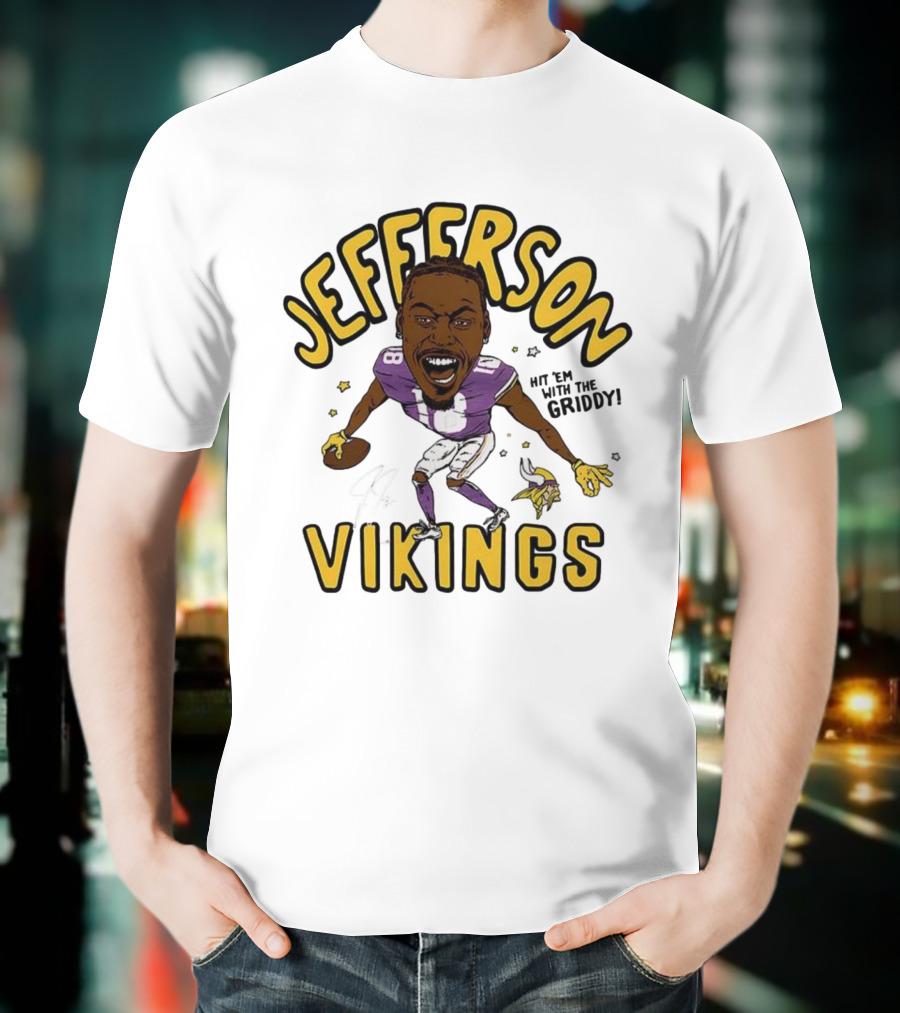Jefferson Vikings Football Let’s Do The Griddy Player Caricature T-Shirt