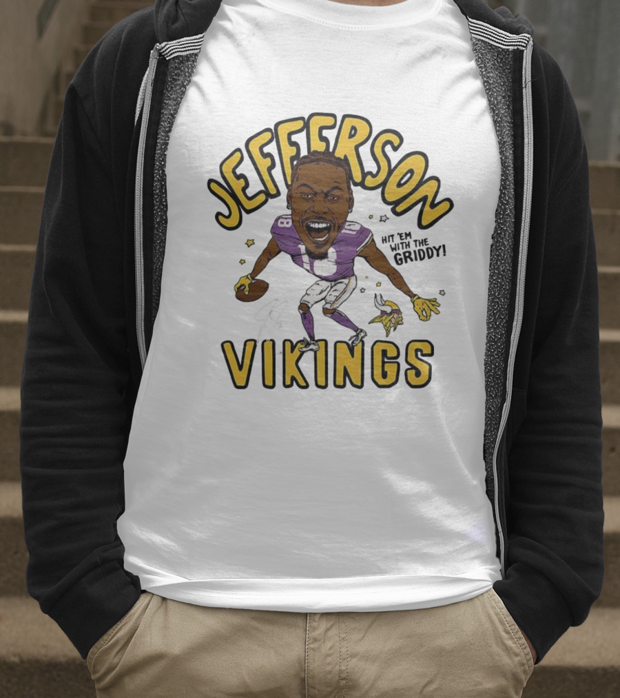 Jefferson Vikings Football Let’s Do The Griddy Player Caricature T-Shirt