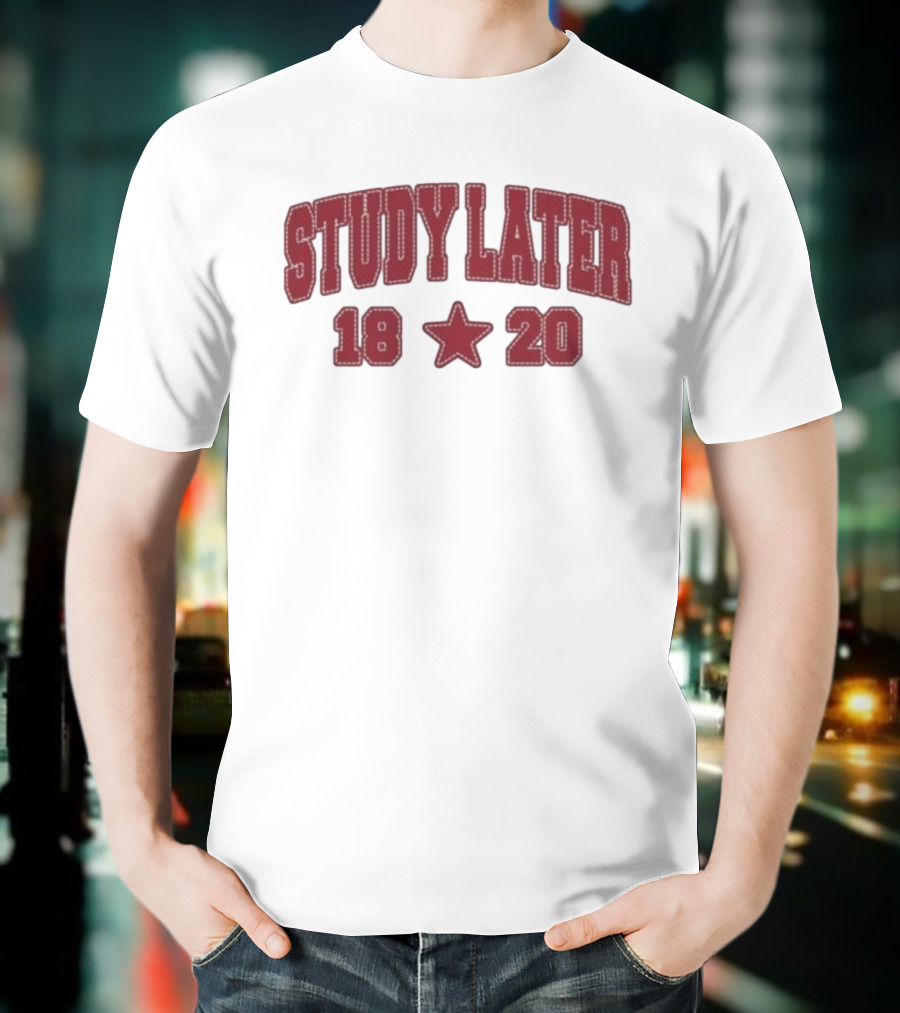 Indiana Hoosiers Study Later Star 18 20 T-Shirt