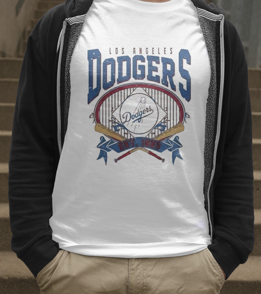 Los Angeles Dodgers Vintage 90s Est 1883 Baseball Team Retro Style T-Shirt
