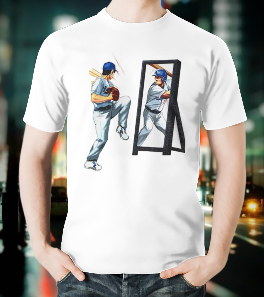 Los Angeles Dodgers Welcome To The Sho Shohei Ohtani Mirror Baseball Pitcher Batter T-Shirt