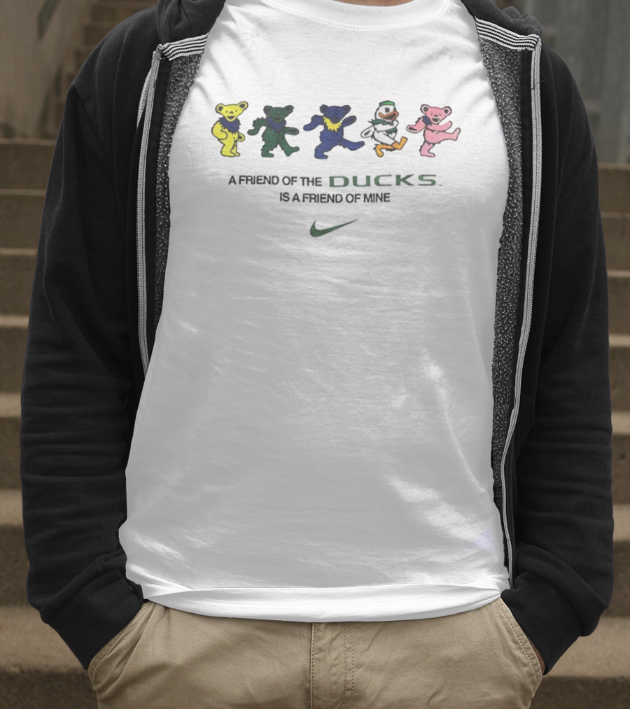 Oregon Ducks Nike Grateful Ducks Dancing Bears Friends T-Shirt