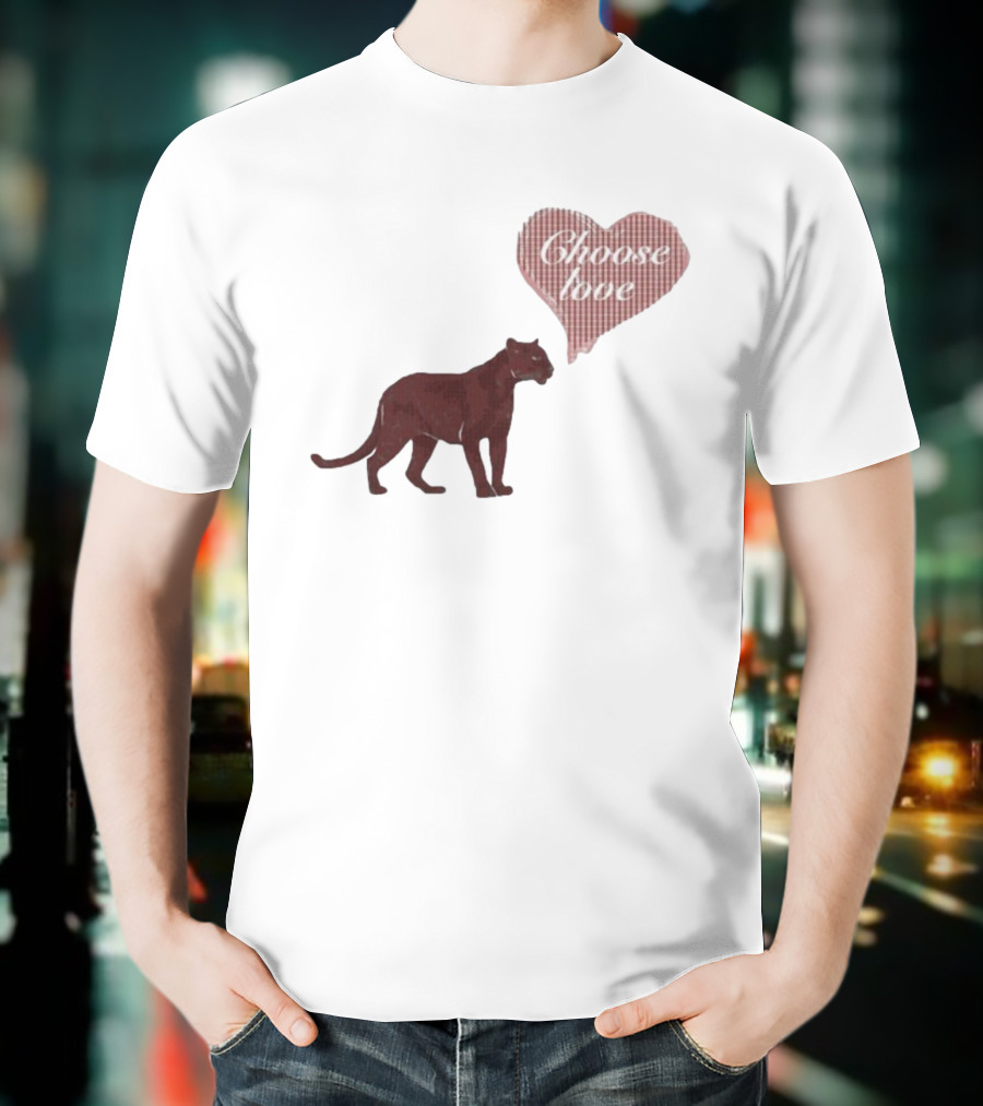 Pinkpantheress Choose Love Heart Panther Collaboration T-Shirt