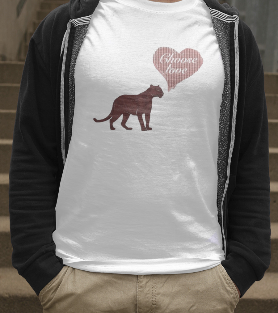 Pinkpantheress Choose Love Heart Panther Collaboration T-Shirt