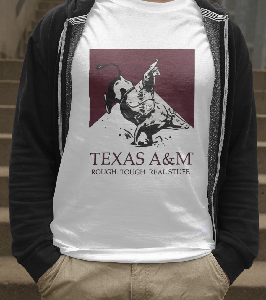 Texas A&M Rough Tough Real Stuff Bull Rider Retro T-Shirt