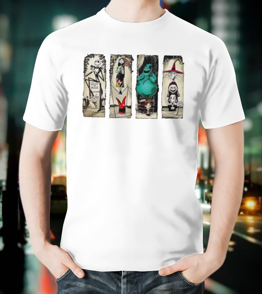 Nightmare Before Christmas Jack Skellington Sally Oogie Boogie Halloween Characters T-Shirt