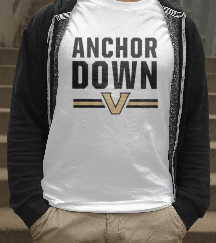 ANCHOR DOWN VANDERBILT COMMODORES V LOGO T-Shirt