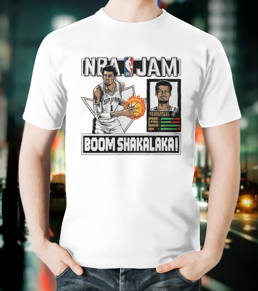 NBA Jam Boom Shakalaka Victor Wembanyama San Antonio Spurs T-Shirt