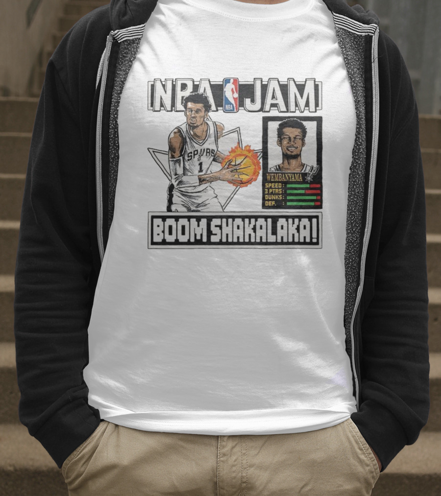 NBA Jam Boom Shakalaka Victor Wembanyama San Antonio Spurs T-Shirt