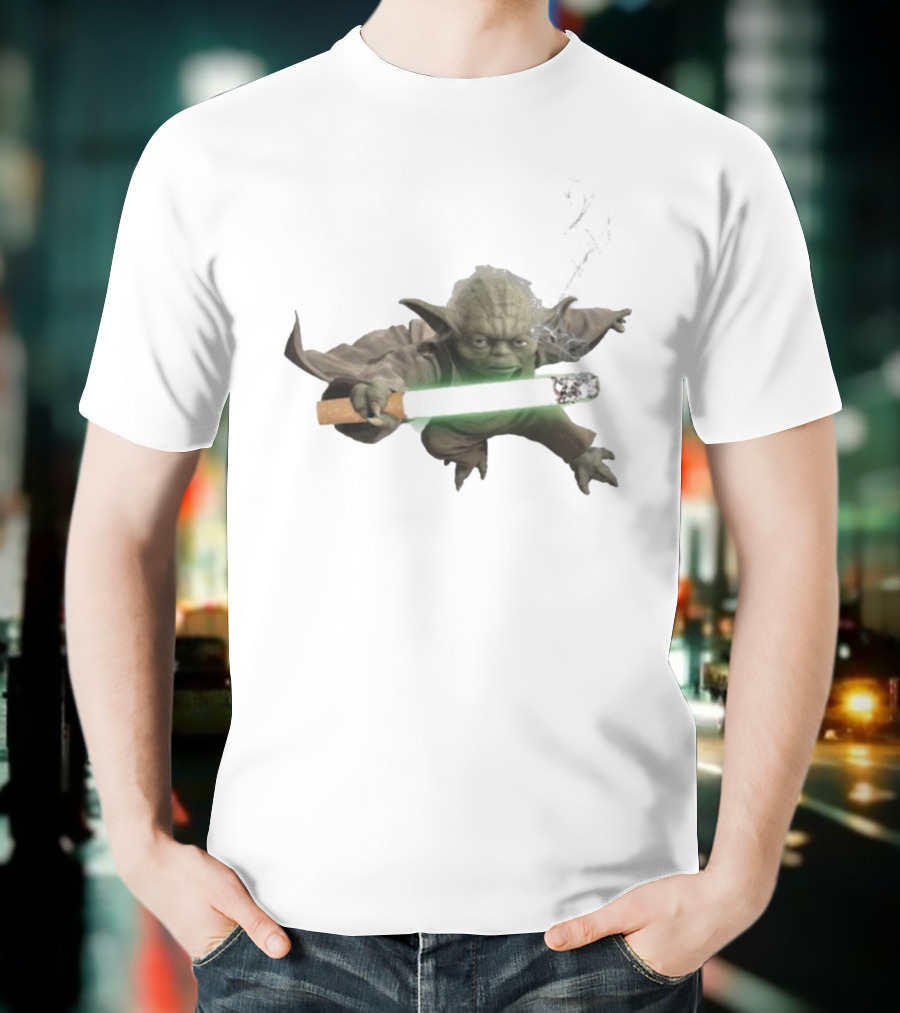 Star Wars Yoda Lightsaber Cigarette Mashup T-Shirt