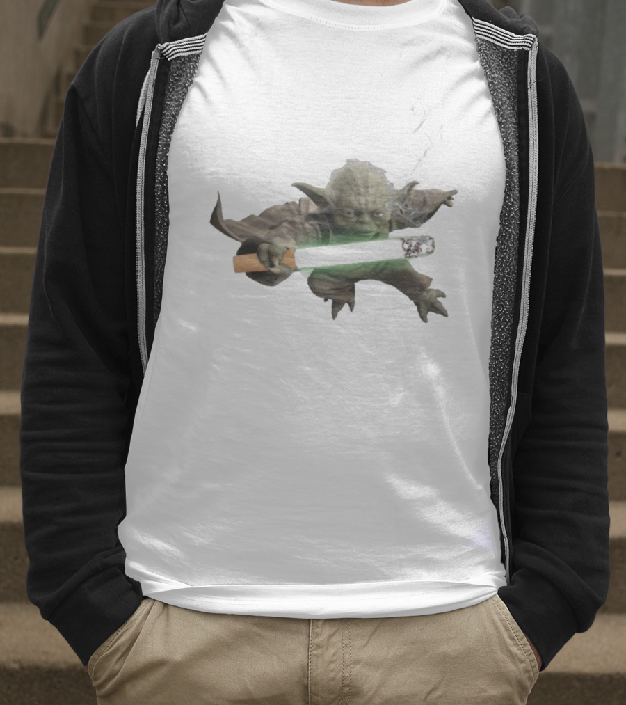 Star Wars Yoda Lightsaber Cigarette Mashup T-Shirt