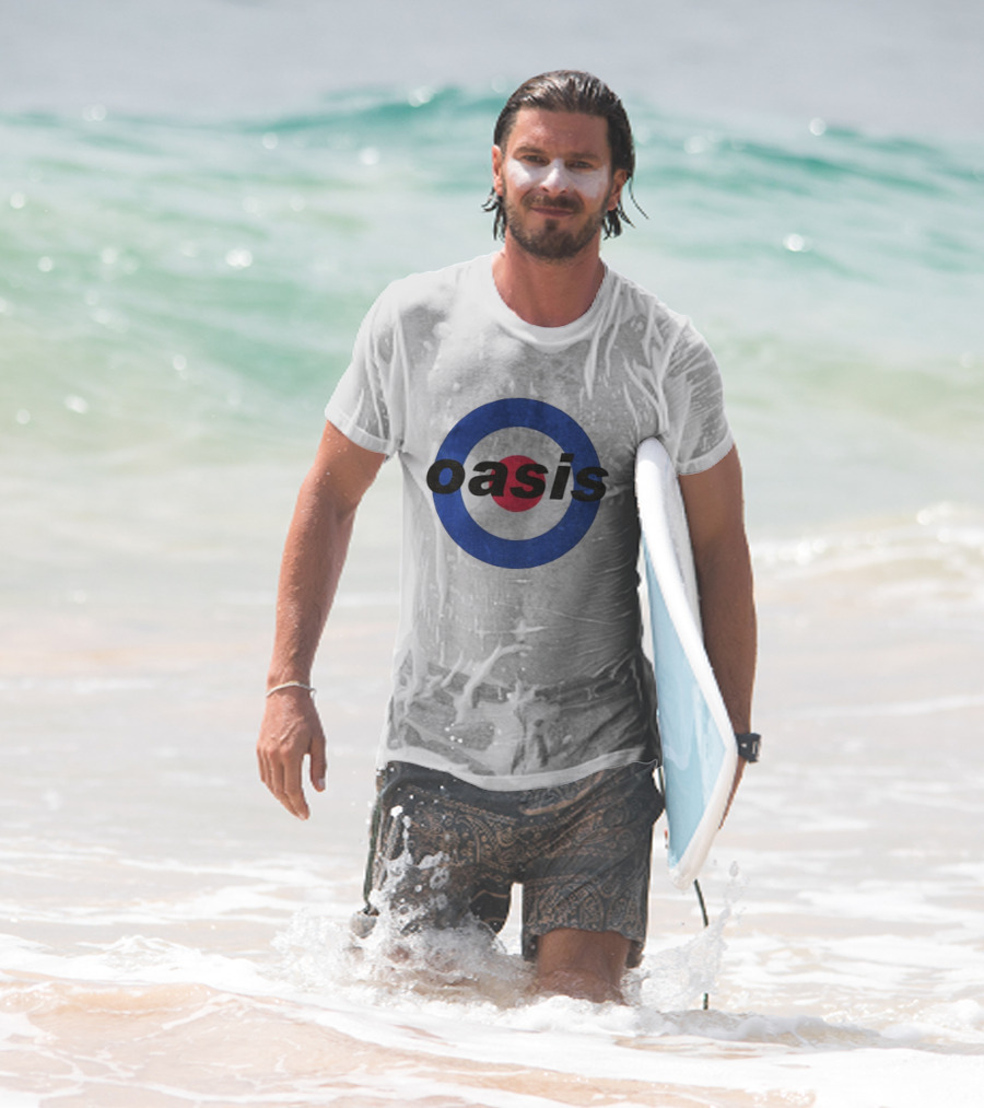 Oasis Mod Roundel Brit Pop Icon Style T-Shirt