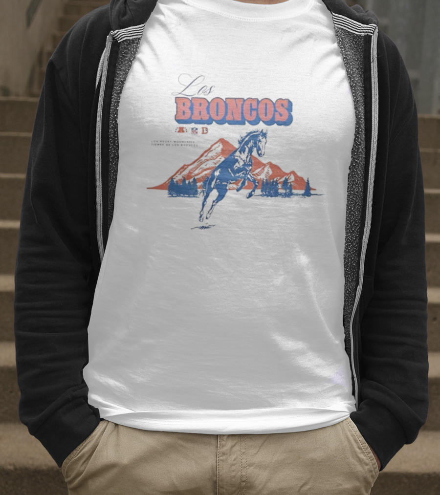 Los Broncos Vintage Witness Tradition ’47 Tubular Horse Denver Mountains T-Shirt