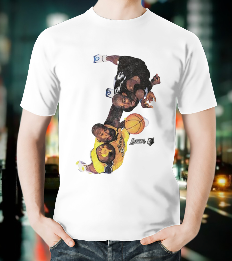 Kobe Bryant Los Angeles Lakers Kevin Garnett Minnesota Timberwolves NBA Vintage Rivalry T-Shirt