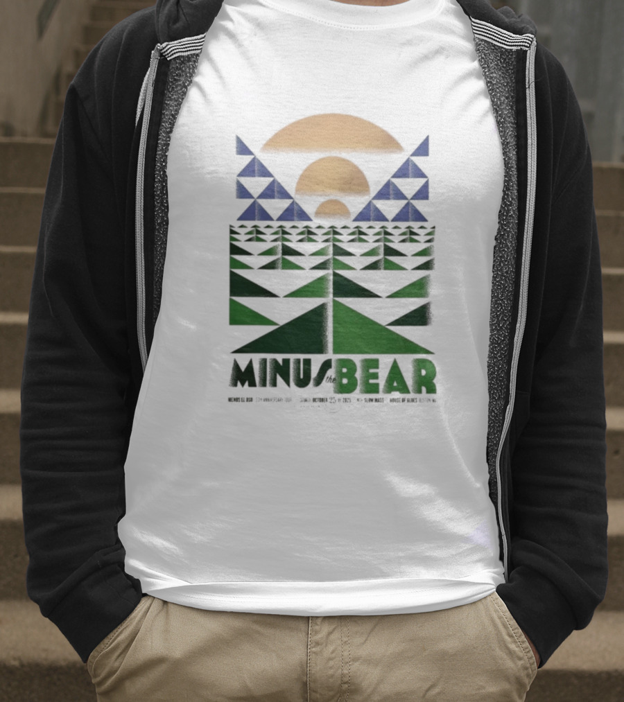 Minus The Bear Concert October 25 2025 House Of Blues Boston MA Geometric Sunset Design T-Shirt