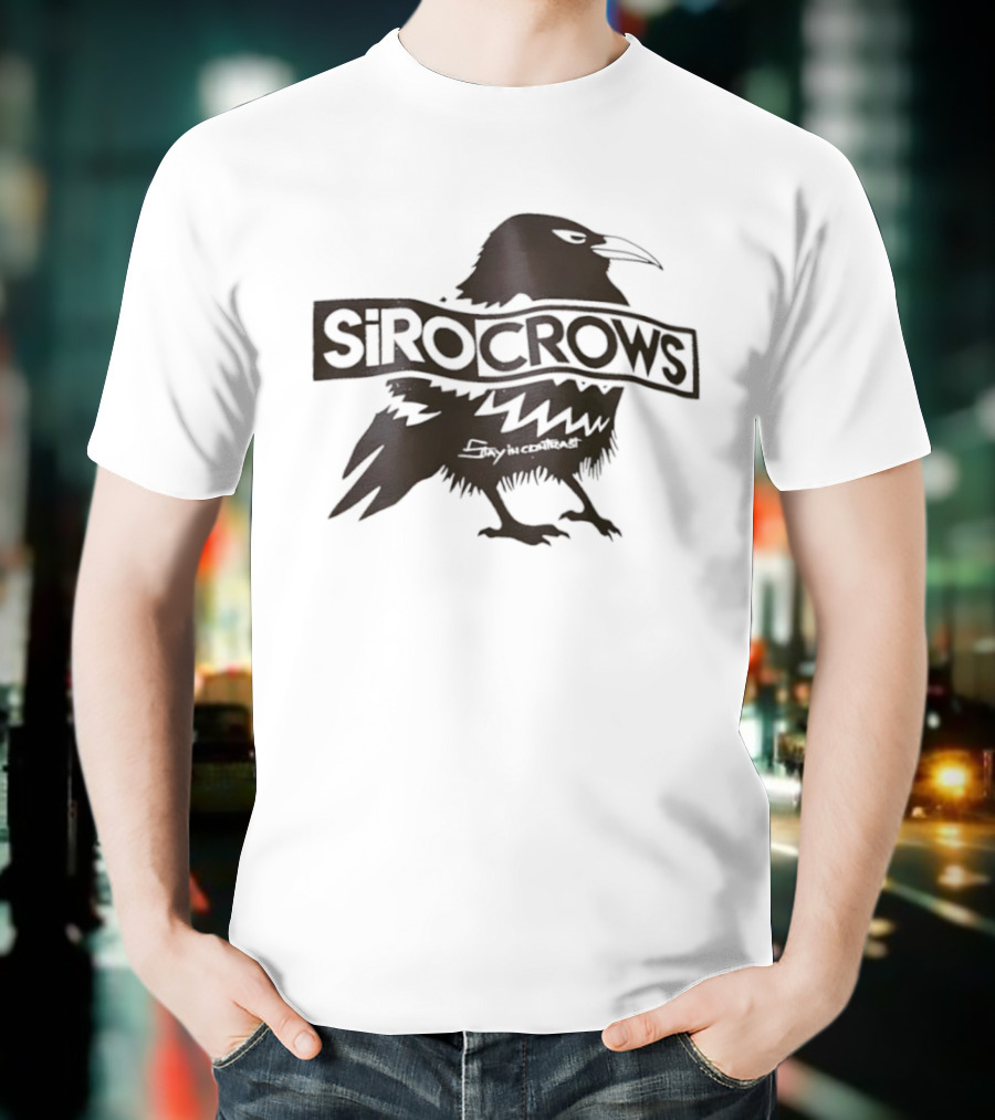 Sirocrows Contrasting Silhouette Bird Logo T-Shirt