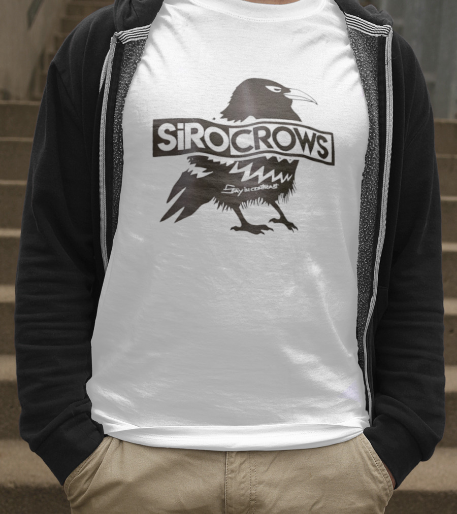 Sirocrows Contrasting Silhouette Bird Logo T-Shirt