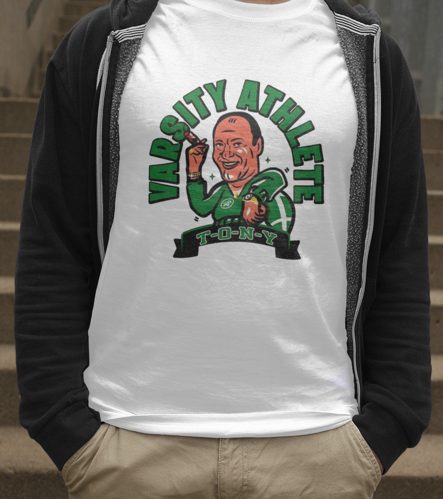Varsity Athlete T-O-N-Y New York Jets Cartoon T-Shirt
