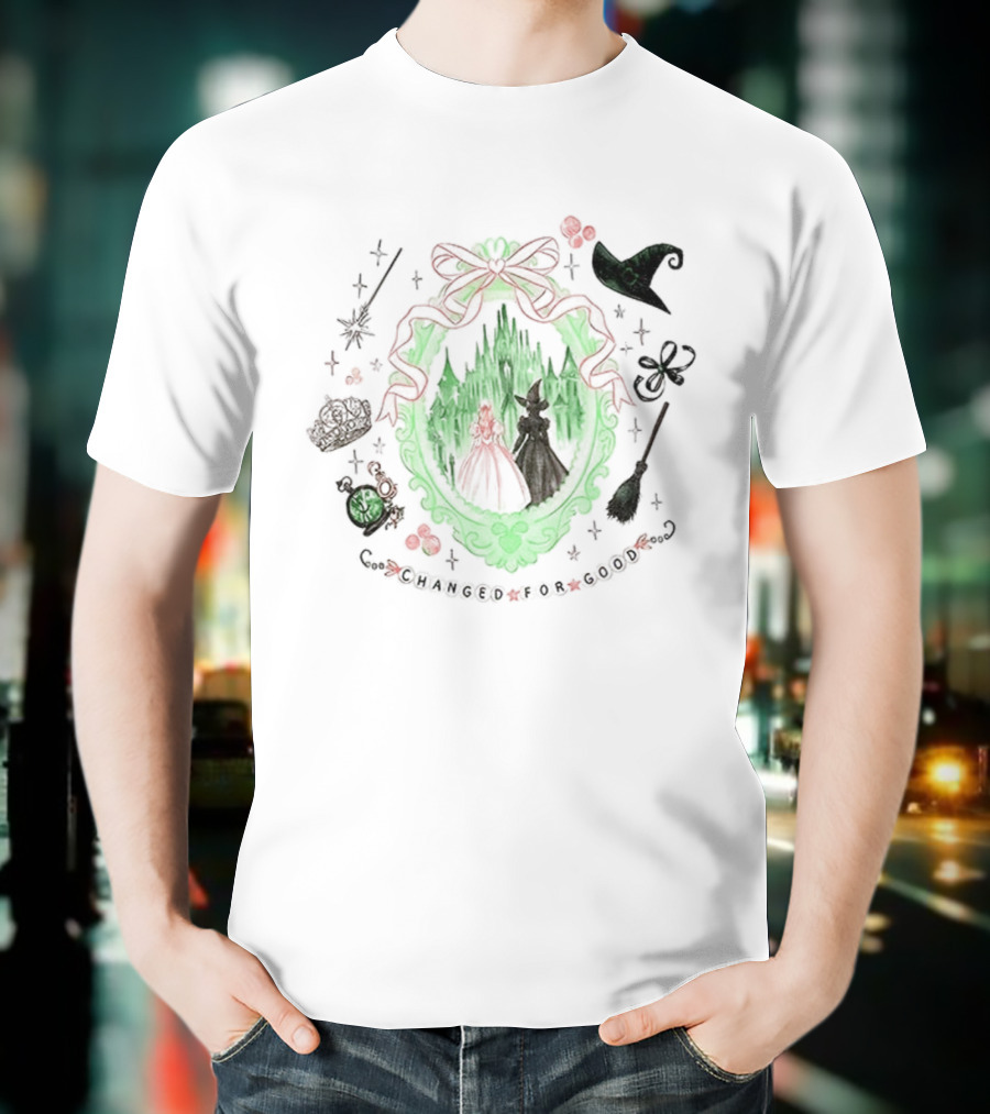 Coquette Bow Wicked Emerald City Silhouettes Changed For Good T-Shirt