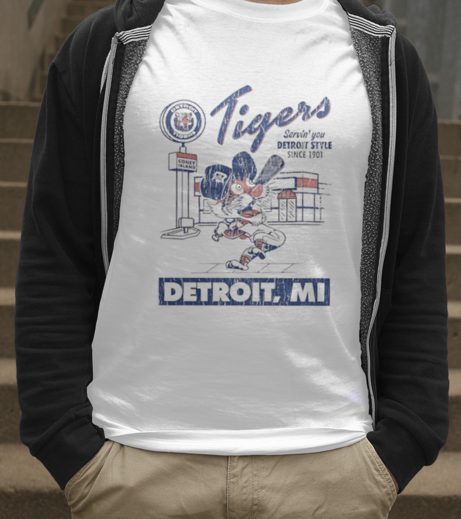 Detroit Tigers Serving You Detroit Style Since 1901 Detroit MI T-Shirt