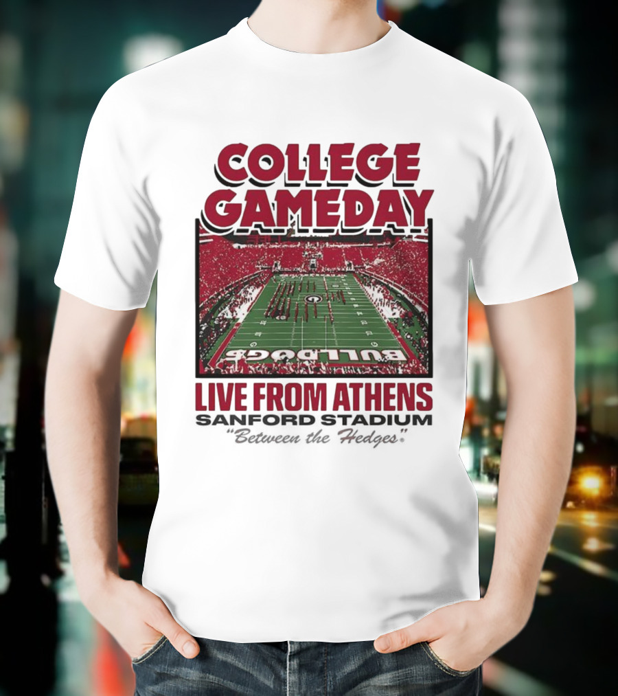 College Gameday Live From Athens Georgia Bulldogs 2025 Stanford Stadium T-Shirt