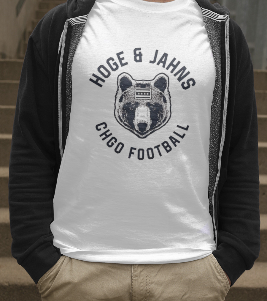 Hoge Jahns CHGO Football Bear Face Design T-Shirt