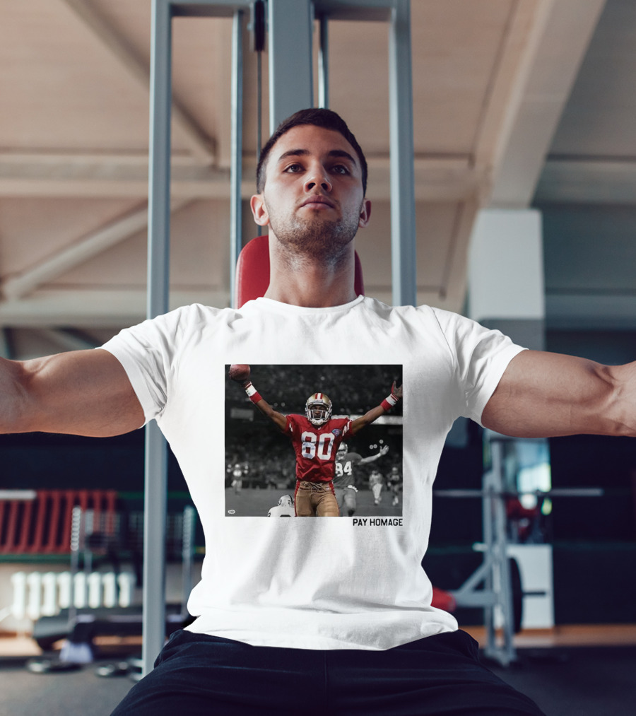 Jerry Rice 80 San Francisco 49ers NFL Pay Homage Legendary Football Hero T-Shirt