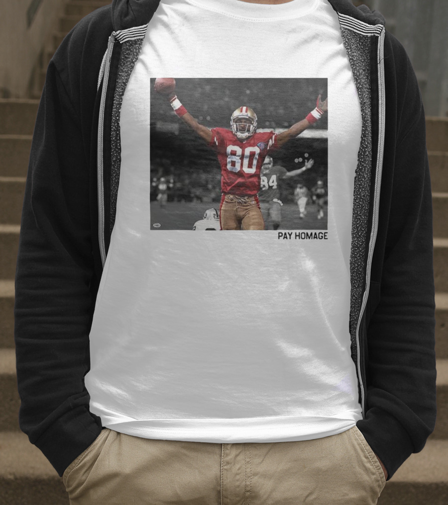 Jerry Rice 80 San Francisco 49ers NFL Pay Homage Legendary Football Hero T-Shirt
