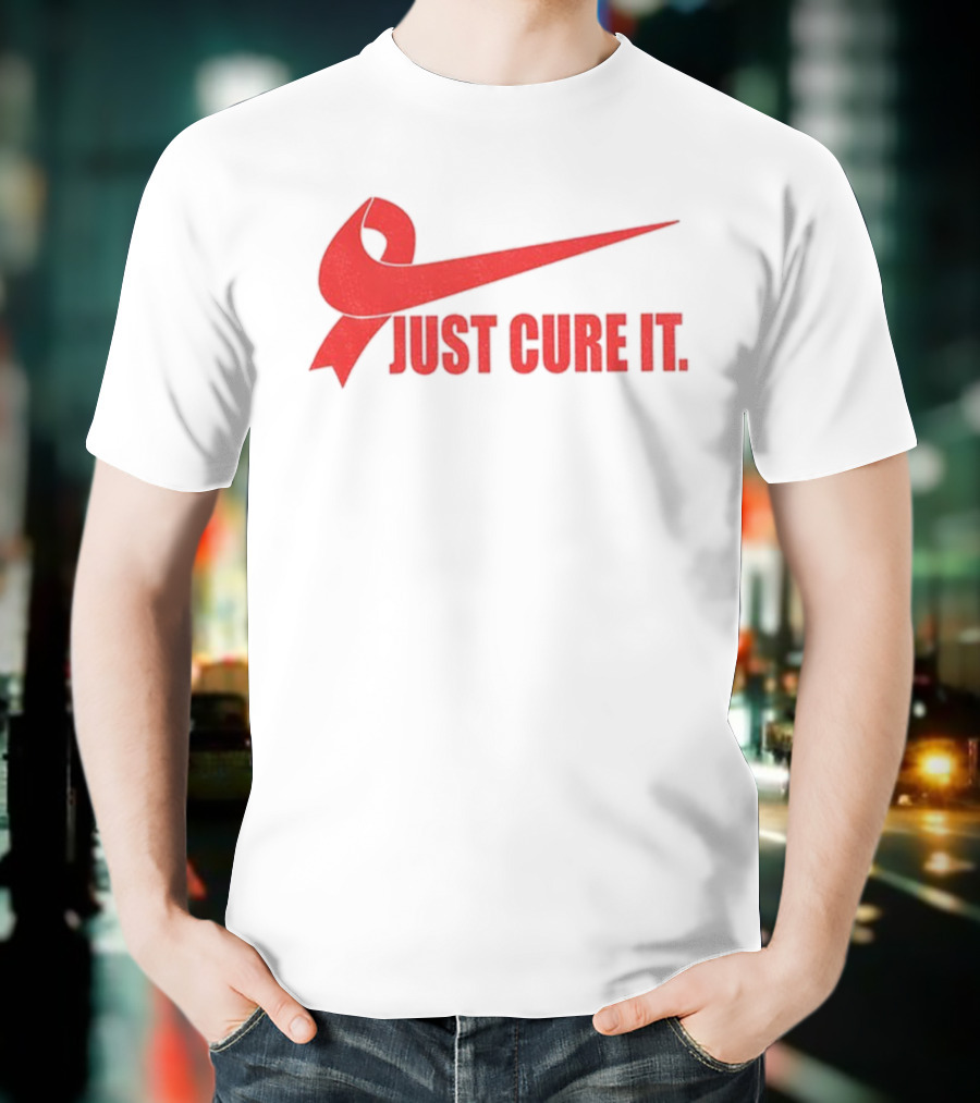 Just Cure It Breast Cancer Awareness Ribbon T-Shirt
