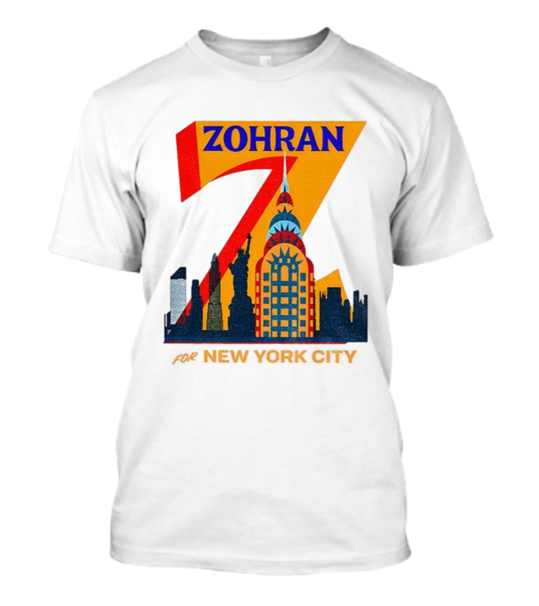 Zohran 2025 New York City Skyline Mayor Mamdani Campaign T-Shirt