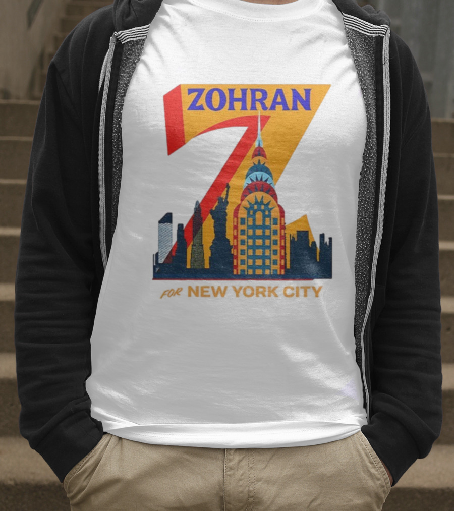 Zohran 2025 New York City Skyline Mayor Mamdani Campaign T-Shirt