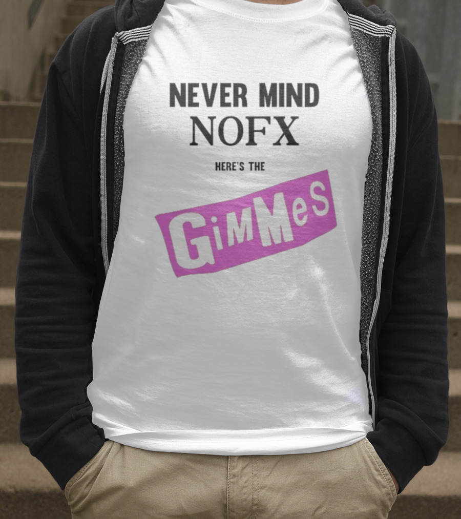 Nevermind NOFX Here's The Gimmes Pink Logo T-Shirt