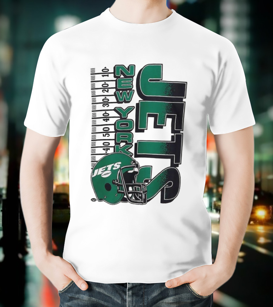 New York Jets NFL Yardage Helmet Vintage Retro 2025 T-Shirt