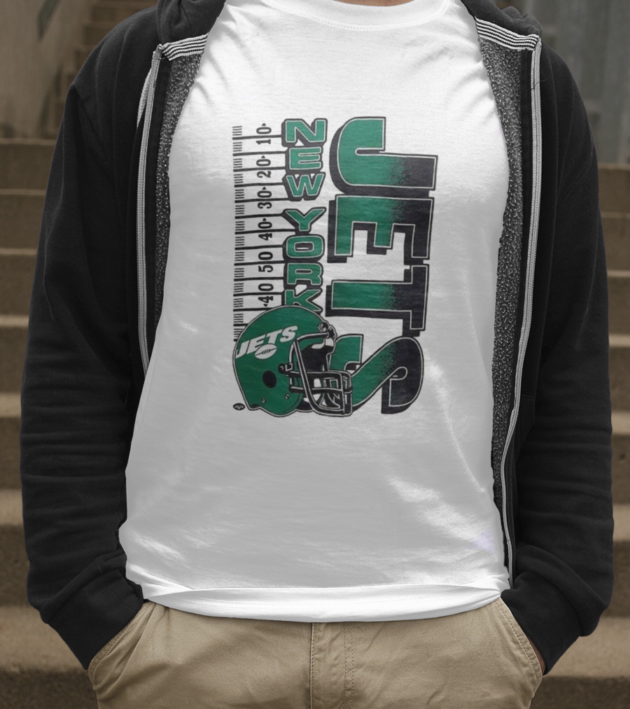 New York Jets NFL Yardage Helmet Vintage Retro 2025 T-Shirt