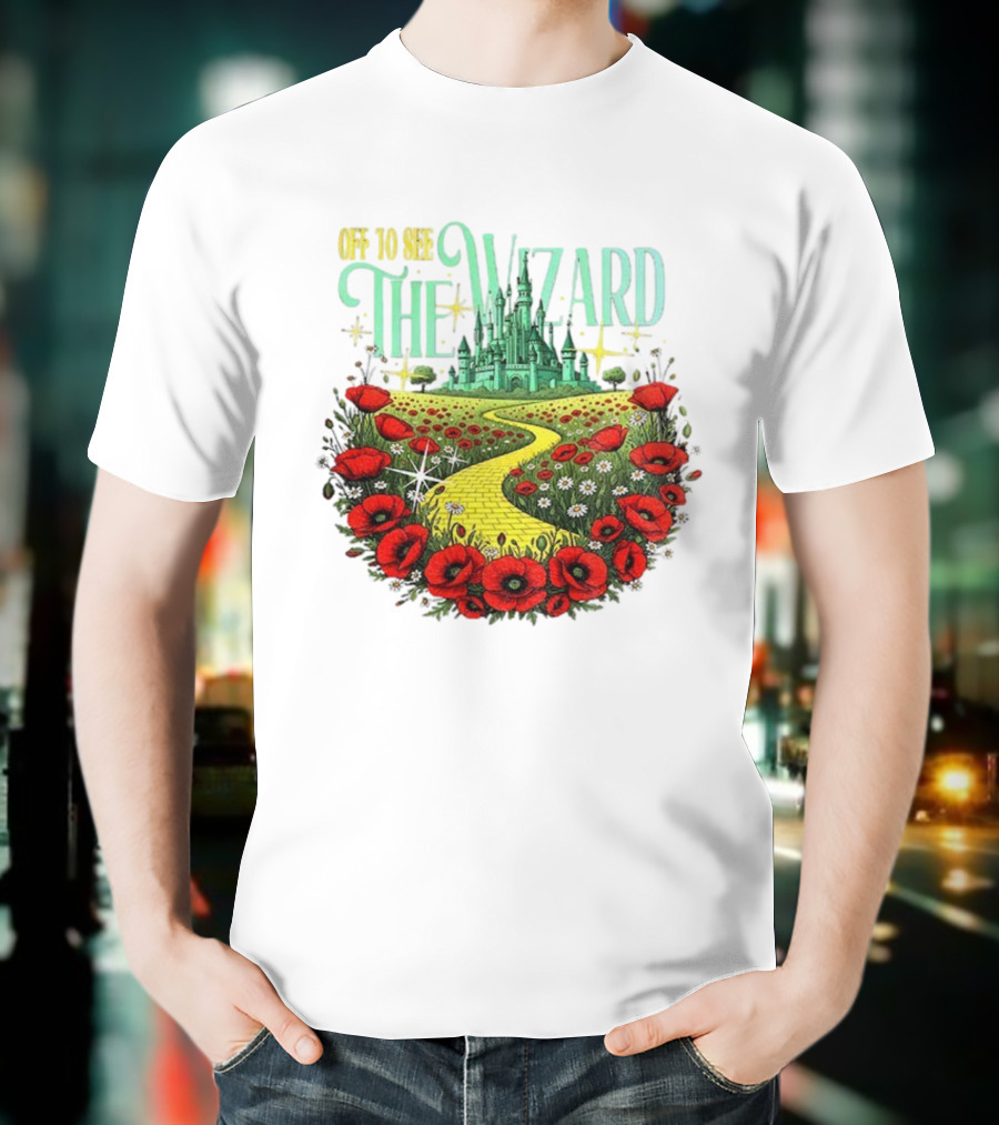 Off To See The Wizard Yellow Brick Road Castle Poppies T-Shirt