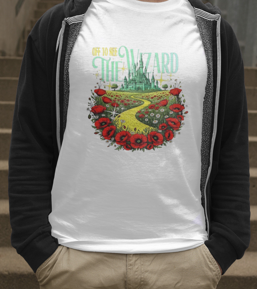 Off To See The Wizard Yellow Brick Road Castle Poppies T-Shirt